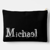 Modern minimalistic monogram name black white etui (Achterkant)