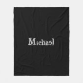 Modern minimalistic monogram name black white fleece deken (Voorkant)