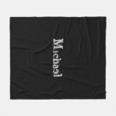 Modern minimalistic monogram name black white fleece deken (Voorkant (Horizontaal))
