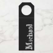 Modern minimalistic monogram name black white flessenhanger (Achterkant)