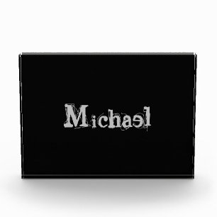 Modern minimalistic monogram name black white fotoblokken