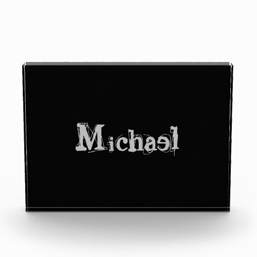 Modern minimalistic monogram name black white fotoblokken (Voorkant)