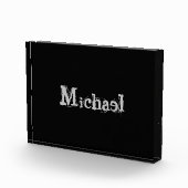 Modern minimalistic monogram name black white fotoblokken (Rechts)