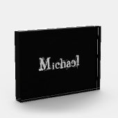 Modern minimalistic monogram name black white fotoblokken (Links)