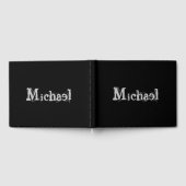 Modern minimalistic monogram name black white gastenboek (Volledig)