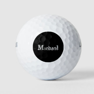 Modern minimalistic monogram name black white golfballen