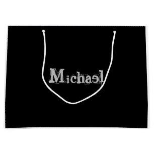 Modern minimalistic monogram name black white groot cadeauzakje
