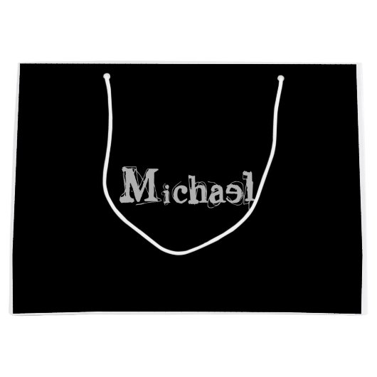 Modern minimalistic monogram name black white groot cadeauzakje (Voorkant)