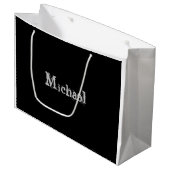 Modern minimalistic monogram name black white groot cadeauzakje (Voorkant Gekanteld)