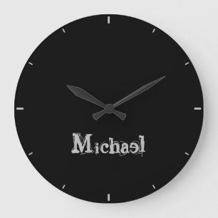 Modern minimalistic monogram name black white grote klok