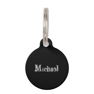 Modern minimalistic monogram name black white huisdierpenning