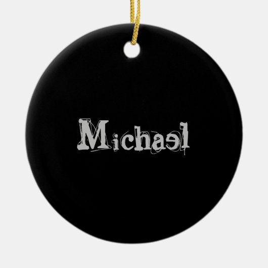 Modern minimalistic monogram name black white keramisch ornament (Voorkant)