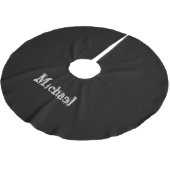 Modern minimalistic monogram name black white kerstboom rok (Gekanteld)