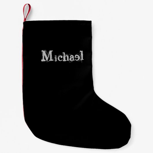 Modern minimalistic monogram name black white kleine kerstsok (Voorkant)