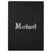 Modern minimalistic monogram name black white klembord (Achterkant)