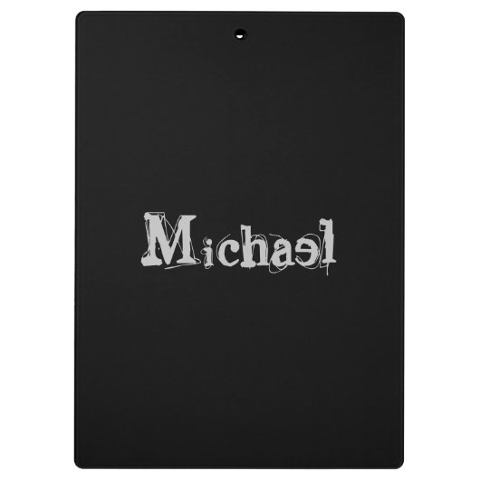 Modern minimalistic monogram name black white klembord (Achterkant)