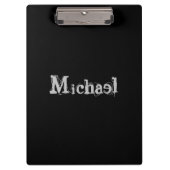 Modern minimalistic monogram name black white klembord (Voorkant)