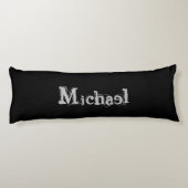 Modern minimalistic monogram name black white lichaamskussen (Achterkant)