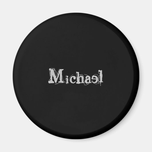 Modern minimalistic monogram name black white magneet (Voorkant)