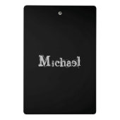 Modern minimalistic monogram name black white mini klembord (Achterkant)