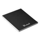 Modern minimalistic monogram name black white notitieblok (Schuin)