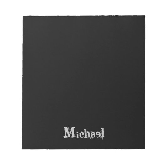 Modern minimalistic monogram name black white notitieblok (Voorkant)