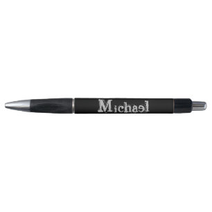 Modern minimalistic monogram name black white pen