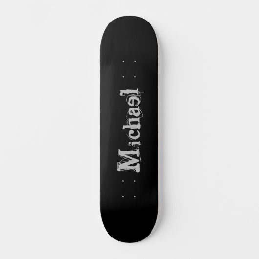 Modern minimalistic monogram name black white persoonlijk skateboard (Voorkant)