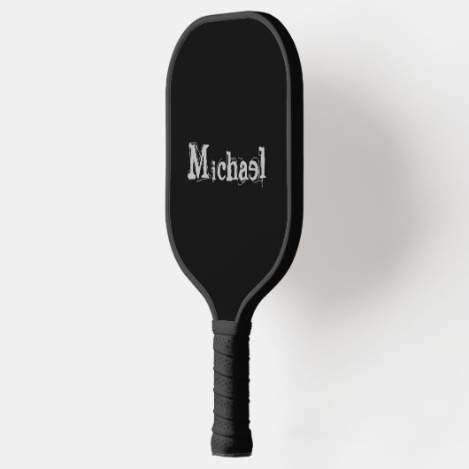 Modern minimalistic monogram name black white pickleball paddle (Links)