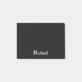 Modern minimalistic monogram name black white post-it® notes (Voorkant)