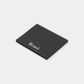 Modern minimalistic monogram name black white post-it® notes (Schuin)