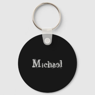Modern minimalistic monogram name black white sleutelhanger