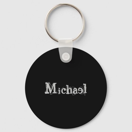 Modern minimalistic monogram name black white sleutelhanger (Voorkant)