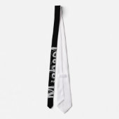 Modern minimalistic monogram name black white stropdas (Achterkant)