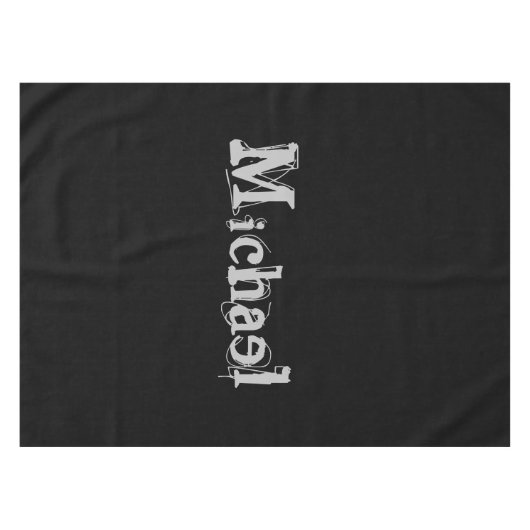 Modern minimalistic monogram name black white tafelkleed (Voorkant (Horizontaal))