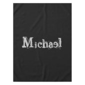 Modern minimalistic monogram name black white tafelkleed (Voorkant)