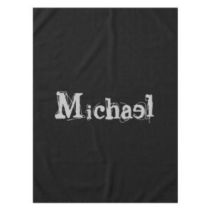 Modern minimalistic monogram name black white tafelkleed