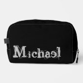 Modern minimalistic monogram name black white toilettasje (Voorkant)