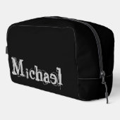 Modern minimalistic monogram name black white toilettasje (Rechterhoek)