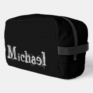 Modern minimalistic monogram name black white toilettasje