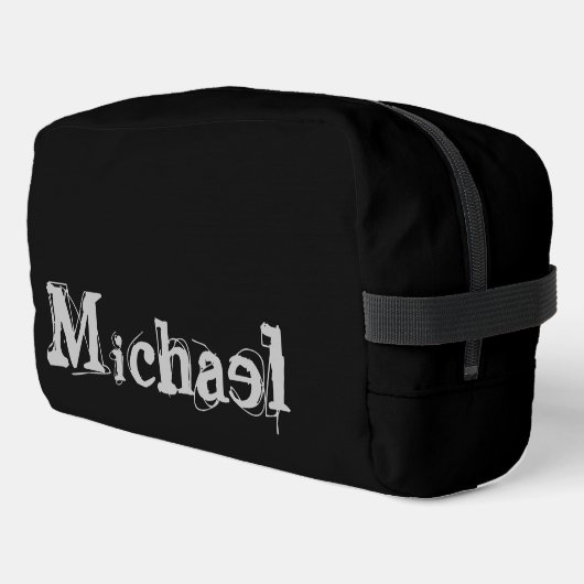 Modern minimalistic monogram name black white toilettasje (Linkerhoek)