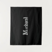 Modern minimalistic monogram name black white wandkleed (Voorkant)