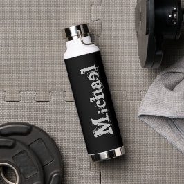 Modern minimalistic monogram name black white waterfles