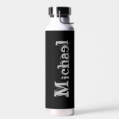 Modern minimalistic monogram name black white waterfles (Links)