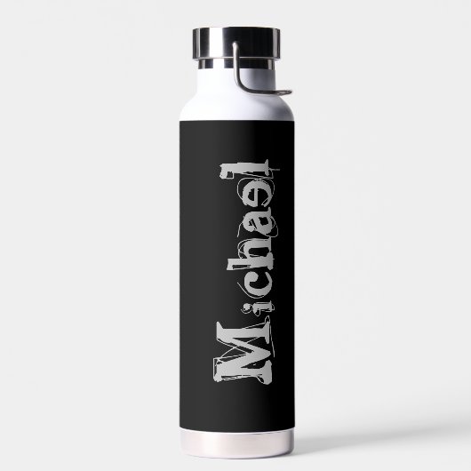 Modern minimalistic monogram name black white waterfles (Links)