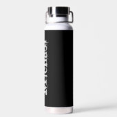 Modern minimalistic monogram name black white waterfles (Achterkant)