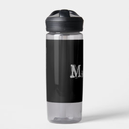 Modern minimalistic monogram name black white waterfles