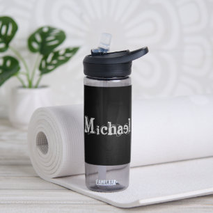Modern minimalistic monogram name black white waterfles