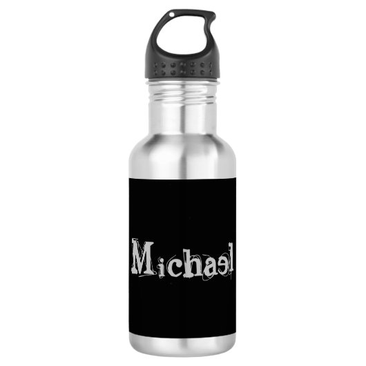 Modern minimalistic monogram name black white waterfles (Voorkant)