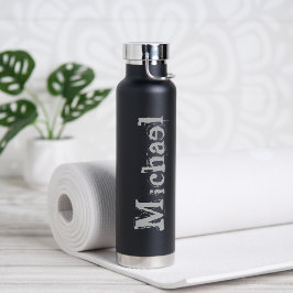 Modern minimalistic monogram name black white waterfles